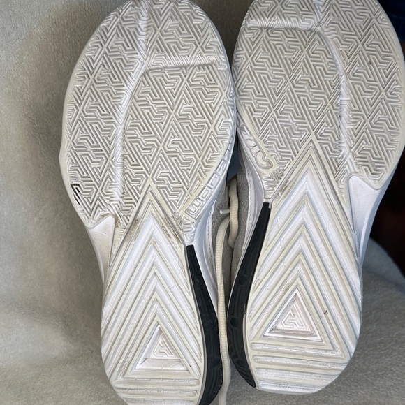 Nike White and Black Athletic Sneakers zoom freak 5 basketball